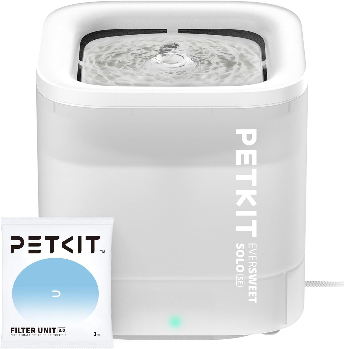 Fuente de Agua para Gatos PETKIT 1.85L – Bebedero Automático Inalámbrico Ultra Silencioso con Filtro, Diseño Desmontable y Fácil Limpieza - Blanco